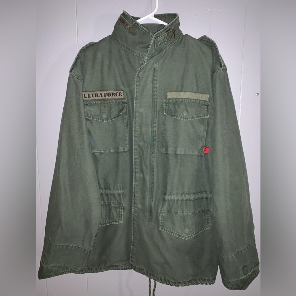 X-Small ROTHCO ULTRA-FORCE M-65 Field Jacket W/Custom Death Spade (Olive Green)